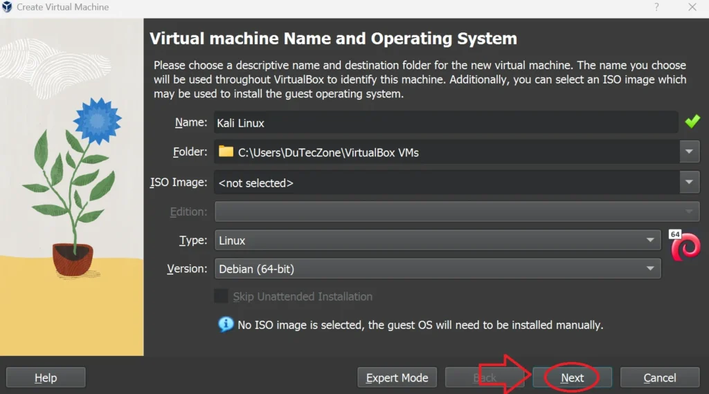 virtualbox settings setup