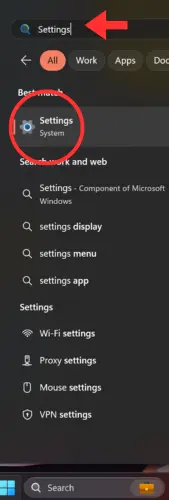 windows 11 settings