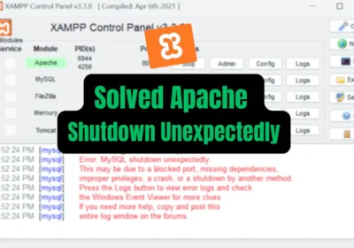 solved apache shutdown unexpectedly