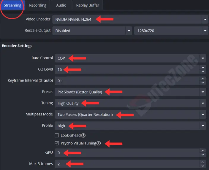 best output settings for obs